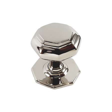 Spira Brass Polished Nickel Octagonal Centre Door Knob Door Hardware - Image 2