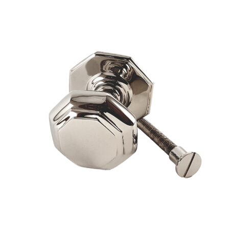Spira Brass Polished Nickel Octagonal Centre Door Knob Door Hardware - Image 4