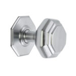 Spira Brass Satin Chrome Octagonal Centre Door Knob Door Hardware