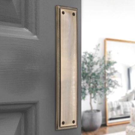 Georgian Finger Plate 285mm Antique Brass - Image 3