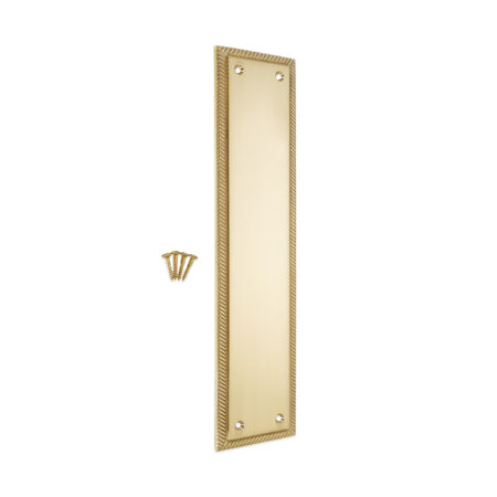 Spira Brass Georgian Finger Plate 285mm Polished Brass - Image 4