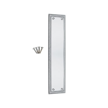 Spira Brass Georgian Finger Plate 285mm Polished Chrome - Image 4