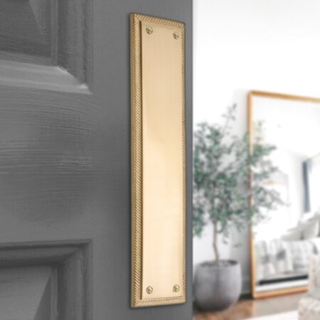 Spira Brass Georgian Finger Plate 285mm Satin Brass - Image 3