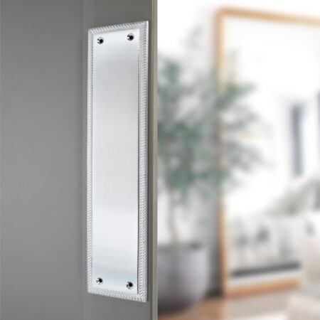 Spira Brass Georgian Finger Plate 285mm Satin Chrome - Image 3