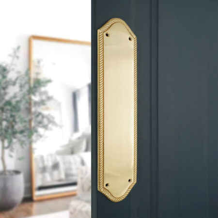 Georgian Half Round Finger Plate 295mm Polished Brass - Image 3
