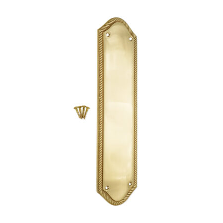 Georgian Half Round Finger Plate 295mm Polished Brass - Image 4
