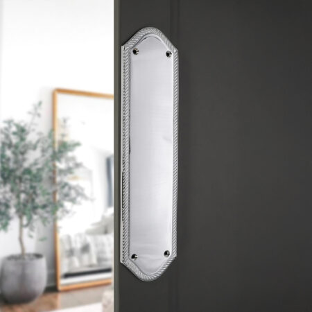 Georgian Half Round Finger Plate 295mm Polished Chrome - Image 3