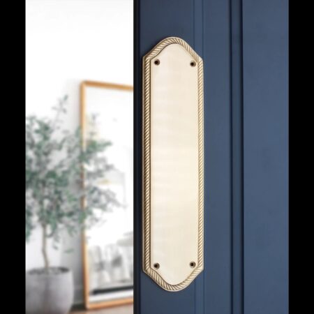 Georgian Half Round  Finger Plate 295mm Satin Brass - Image 3