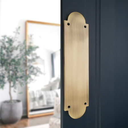 Victorian Half Round Finger Plate 300mm Antique Brass - Image 3