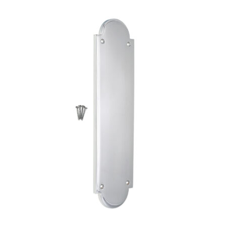 Victorian Half Round Finger Plate 300mm Polished Chrome - Image 4