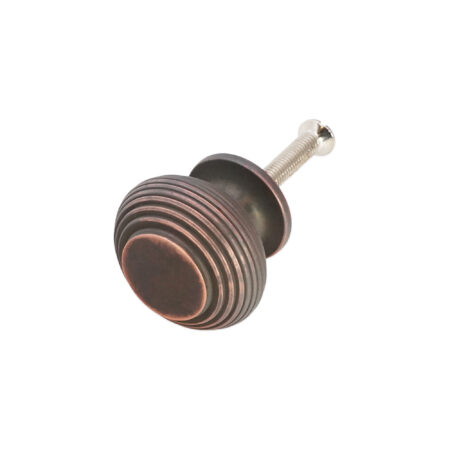 Spira Brass Brass Beehive Large 40mm Cupboard Knob Aged Bronze Cabinet Hardware