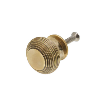 Spira Brass Brass Beehive Large 40mm Cupboard Knob Aged Cabinet Hardware - Antique Brass