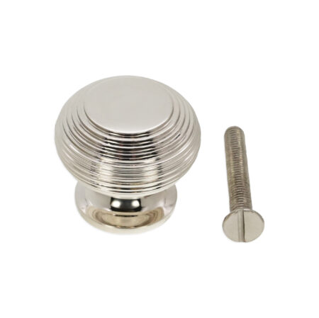 Spira Brass Polished Nickel Beehive Large 40mm Cupboard Knob Cabinet Hardware - Image 4