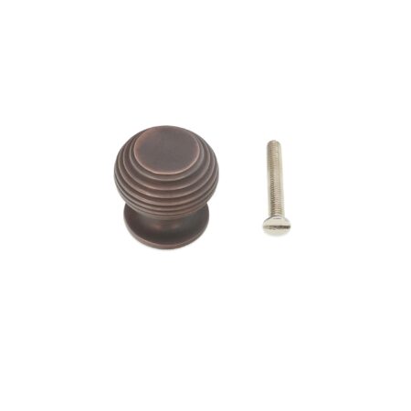 Spira Brass Brass Beehive Small 30mm Cupboard Knob Aged Bronze Cabinet Hardware - Image 4