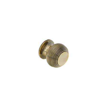 Spira Brass Brass Beehive Small 30mm Cupboard Knob Aged Cabinet Hardware - Antique Brass - Image 2