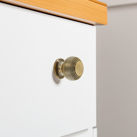 Spira Brass Brass Beehive Small 30mm Cupboard Knob Aged Cabinet Hardware - Antique Brass - Image 3