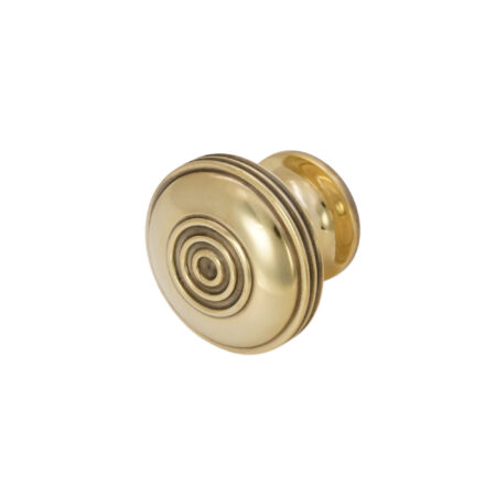 Spira Brass Brass Bloxwich Large 40mm Cupboard Knob Aged Cabinet Hardware - Antique Brass - Image 2