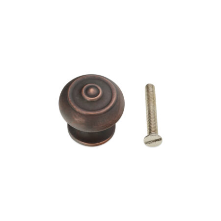 Spira Brass Brass Bloxwich Small 30mm Cupboard Knob Aged Bronze Cabinet Hardware - Image 4