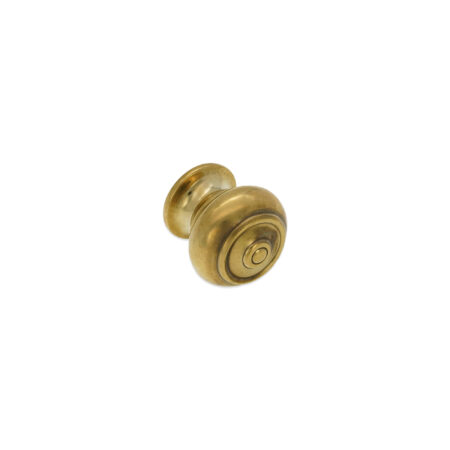 Spira Brass Brass Bloxwich Small 30mm Cupboard Knob Aged Cabinet Hardware - Antique Brass - Image 2
