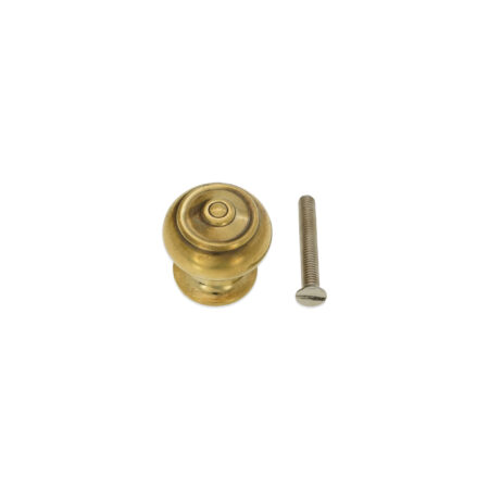 Spira Brass Brass Bloxwich Small 30mm Cupboard Knob Aged Cabinet Hardware - Antique Brass - Image 4