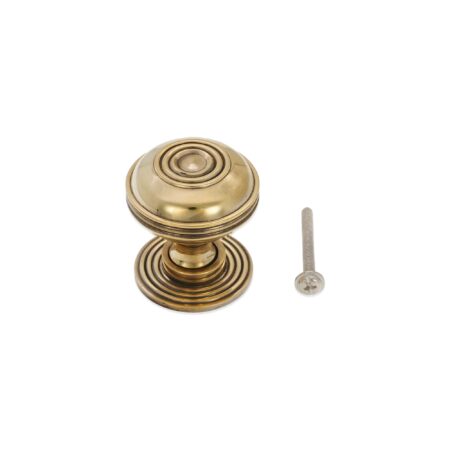 Spira Brass Brass Preston Large 38mm Cupboard Knob Aged Cabinet Hardware - Antique Brass - Image 4