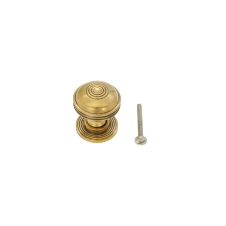 Spira Brass Brass Preston Small 32mm Cupboard Knob Aged Cabinet Hardware - Antique Brass - Image 4