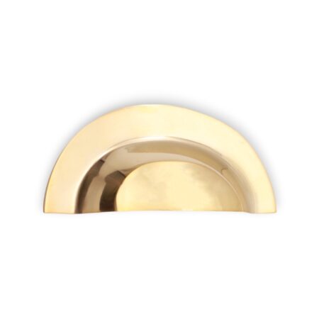 Spira Brass Polished Brass Slim Cup Handle Large Unlacquered Door Hardware - Polished Brass Unlacquered