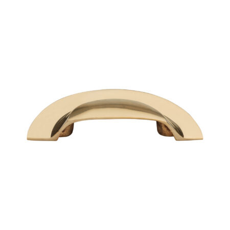 Spira Brass Polished Brass Slim Cup Handle Large Unlacquered Door Hardware - Polished Brass Unlacquered - Image 2