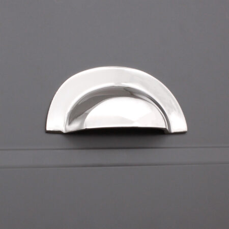 Spira Brass Polished Nickel Slim Cup Handle Large Door Hardware - Image 3