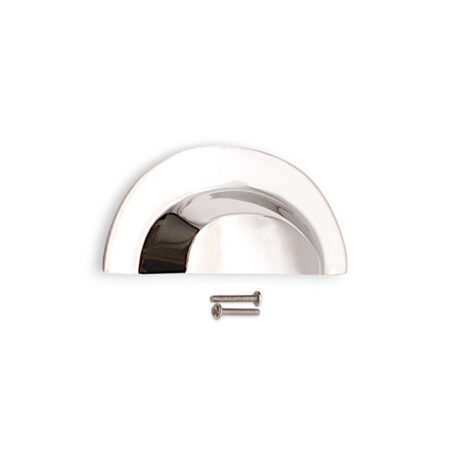 Spira Brass Polished Nickel Slim Cup Handle Large Door Hardware - Image 4