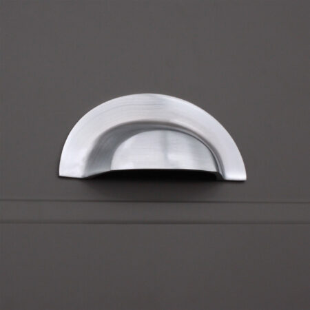 Spira Brass Satin Chrome Slim Cup Handle Large Door Hardware - Image 3