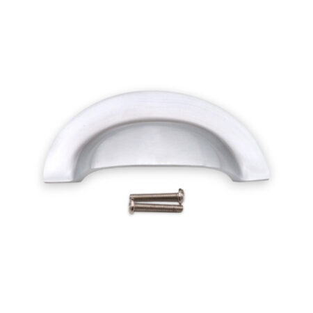 Spira Brass Satin Chrome Slim Cup Handle Large Door Hardware - Image 4