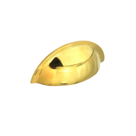 Spira Brass Polished Brass Slim Cup Handle Small Unlacquered Door Hardware - Polished Brass Unlacquered