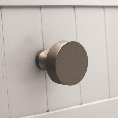 Spira Brass Brass Round Cupboard Knob Gunmetal Grey Cabinet Hardware - Gun Metal Grey - Image 2