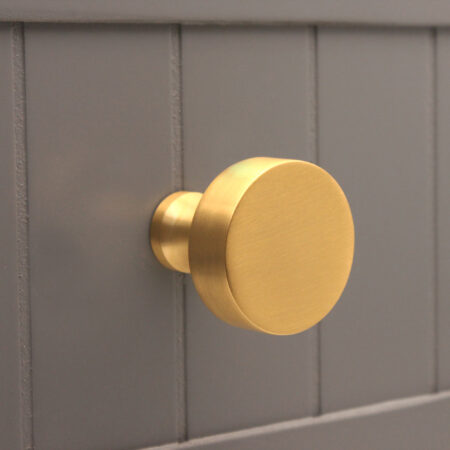 Spira Brass Satin Brass Round Cupboard Knob Cabinet Hardware - Image 2