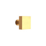 Spira Brass Satin Brass Square Cupboard Knob Cabinet Hardware