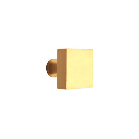 Spira Brass Satin Brass Square Cupboard Knob Cabinet Hardware