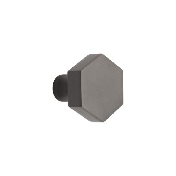 Spira Brass Brass Hexagonal Cupboard Knob Gunmetal Grey Cabinet Hardware - Gun Metal Grey