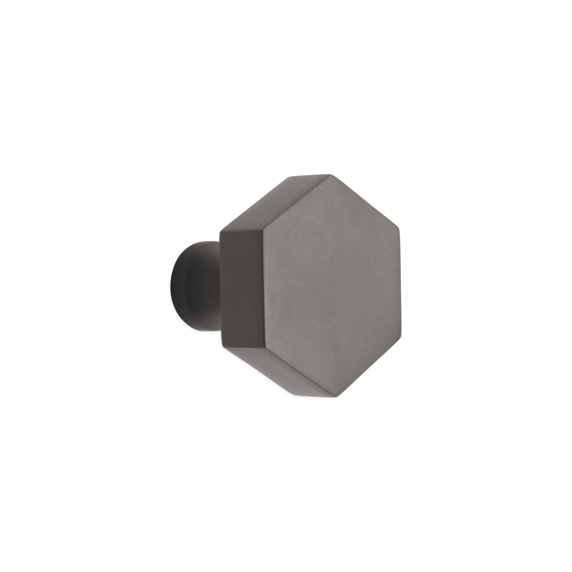 SB2311GG_1.jpg Spira Brass Brass Hexagonal Cupboard Knob Gunmetal Grey Cabinet Hardware - Gun Metal Grey - Image 1