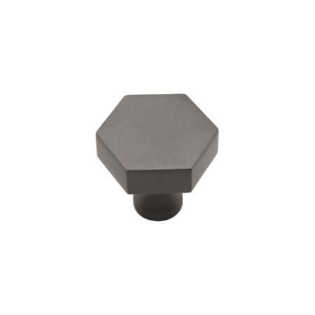 Spira Brass Brass Hexagonal Cupboard Knob Gunmetal Grey Cabinet Hardware - Gun Metal Grey - Image 2