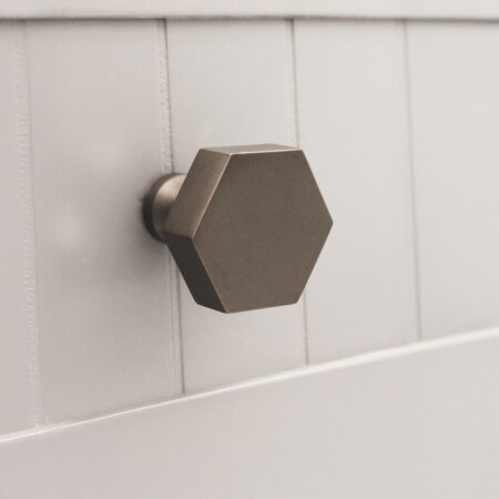 Spira Brass Brass Hexagonal Cupboard Knob Gunmetal Grey Cabinet Hardware - Gun Metal Grey - Image 3