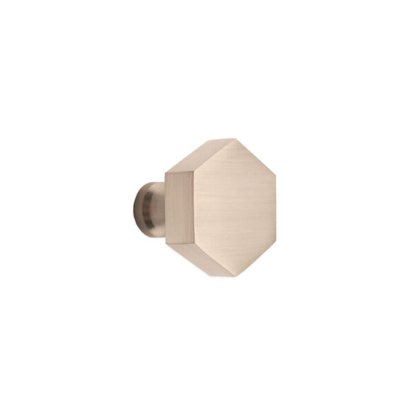 Spira Brass Brass Hexagonal Cupboard Knob Satin Silver Cabinet Hardware - Stainless Steel