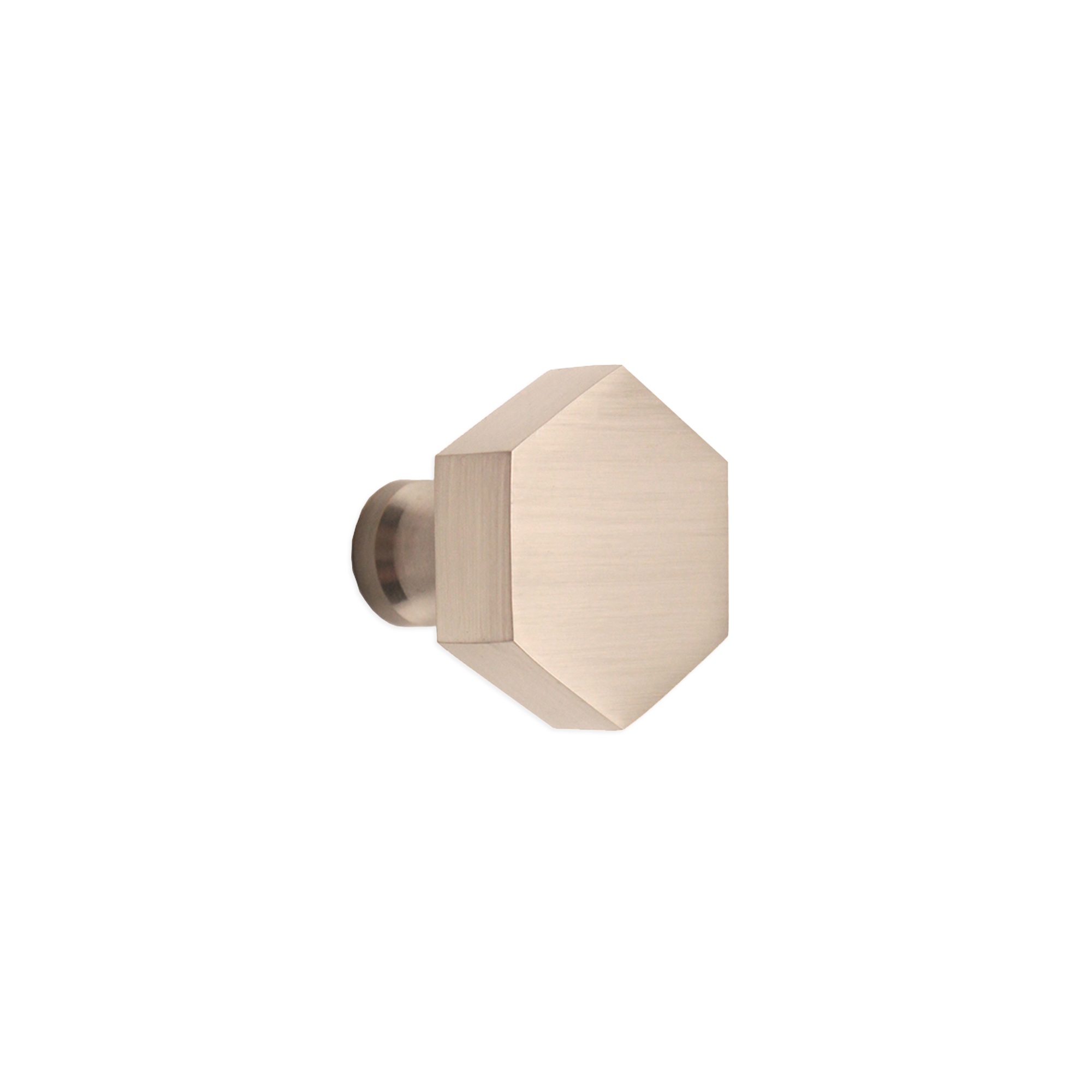 SB2311SS_1.jpg Spira Brass Brass Hexagonal Cupboard Knob Satin Silver Cabinet Hardware - Stainless Steel - Image 1