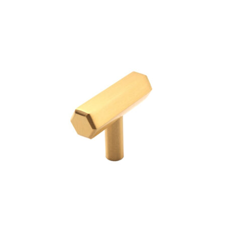 Spira Brass Satin Brass Hexagonal T bar Cupboard Pull Cabinet Hardware