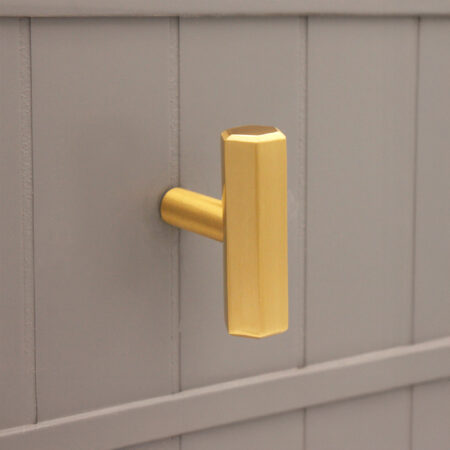 Spira Brass Satin Brass Hexagonal T bar Cupboard Pull Cabinet Hardware - Image 2