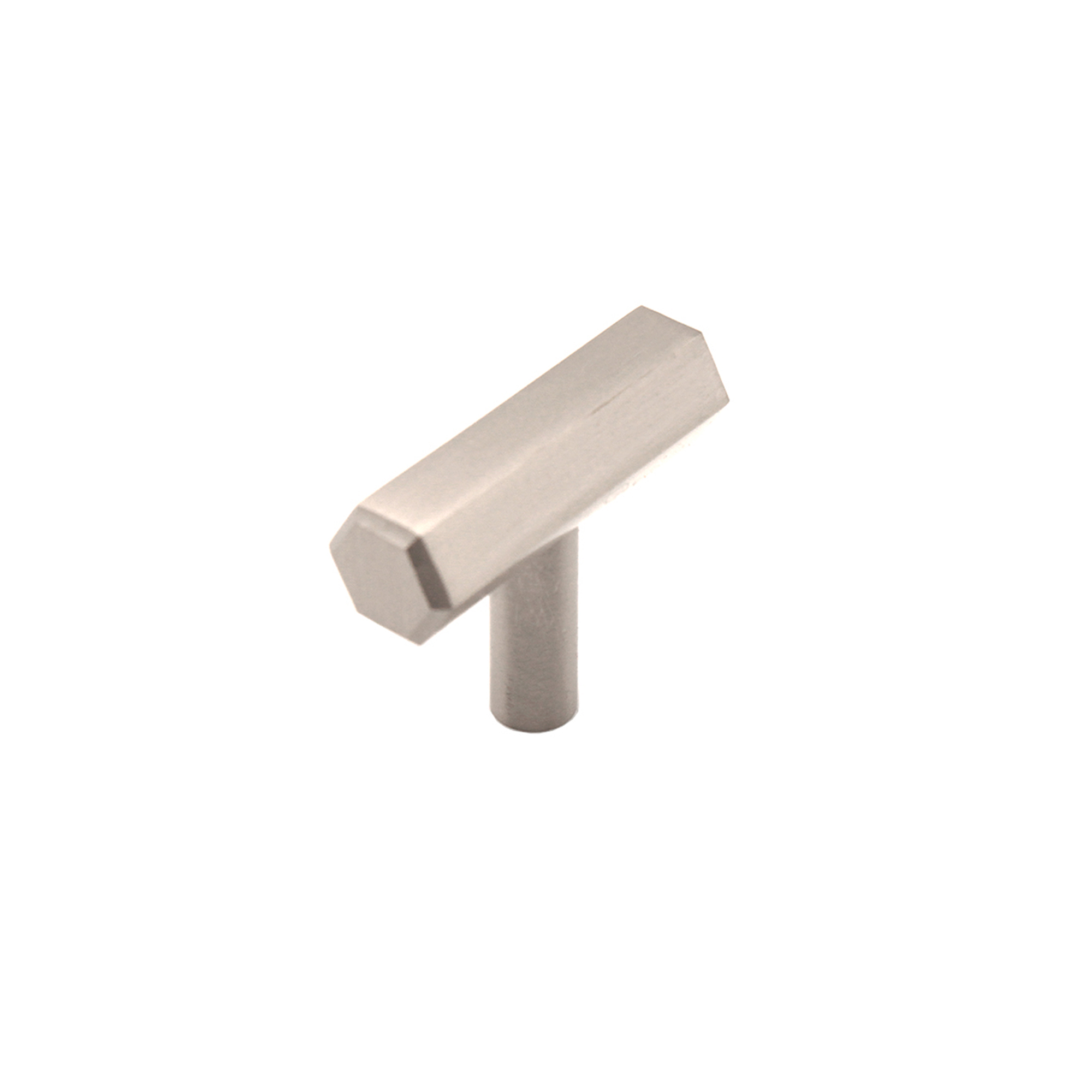 SB2313SS_1.jpg Spira Brass Hexagonal T bar Cupboard Pull Satin Silver Cabinet Hardware - Stainless Steel - Image 1