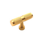 Spira Brass Satin Brass Knurled T bar Cupboard Pull Cabinet Hardware