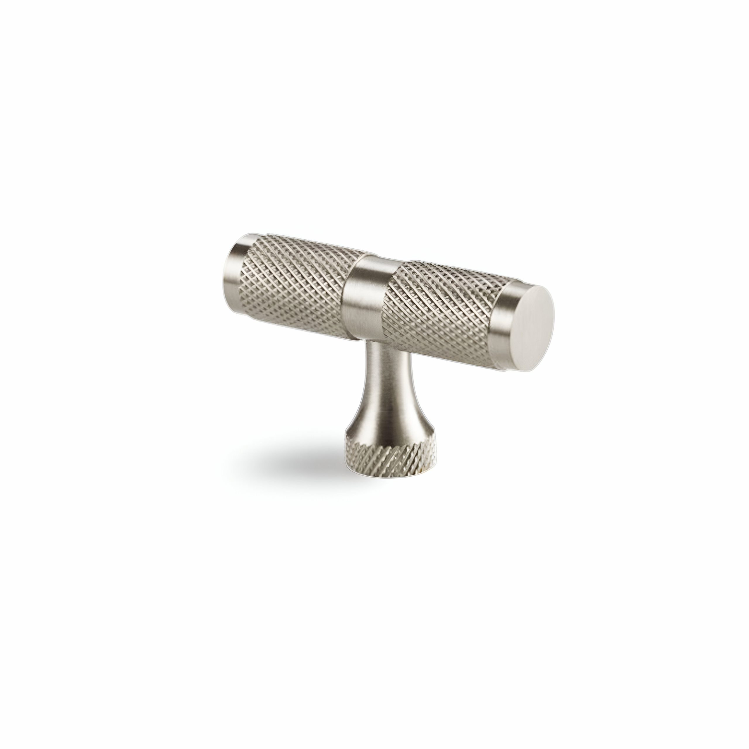 SB2328SS_1-1-scaled-1.jpg Spira Brass Knurled T bar Cupboard Pull Satin Silver Cabinet Hardware - Stainless Steel - Image 1