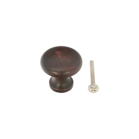 Spira Brass Mushroom 25mm Cupboard Knob Aged Bronze Cabinet Hardware - Image 4