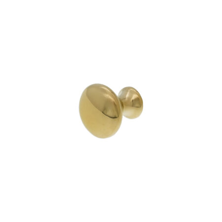 Spira Brass Mushroom 25mm Cupboard Knob Polished Unlacquered Cabinet Hardware - Polished Brass Unlacquered - Image 2